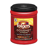 Folgers Gourmet Supreme dark roast ground coffee, deep and full bodied, makes up to 90 6-fl. oz. cups Full-Size Picture